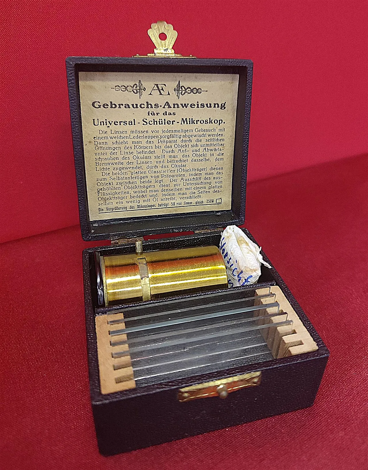Pocket metal microscope, 20th century 1