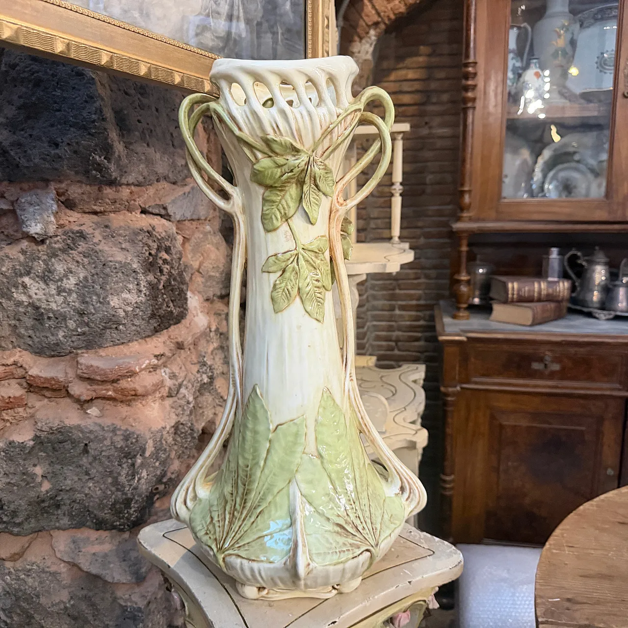 Vaso in ceramica Art Nouveau fatto a mano, '900 2