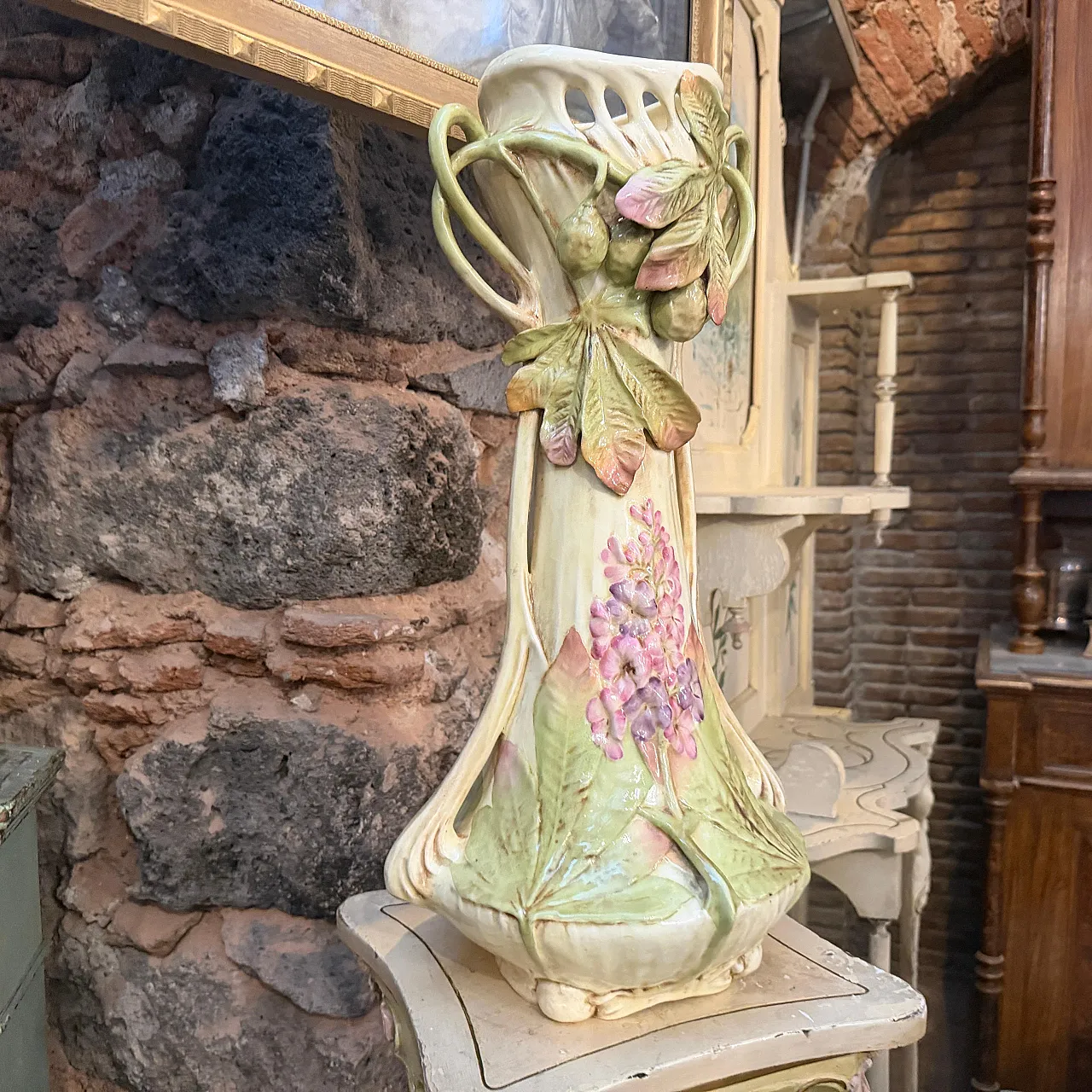 Vaso in ceramica Art Nouveau fatto a mano, '900 4