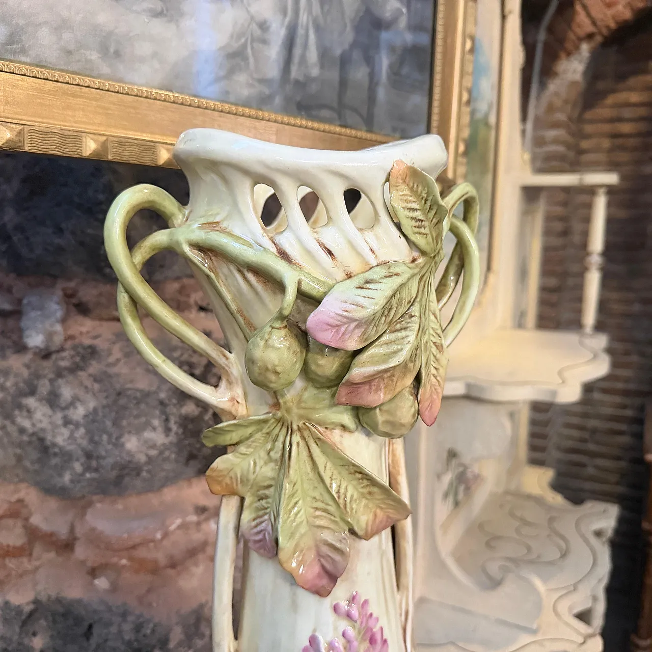 Vaso in ceramica Art Nouveau fatto a mano, '900 5