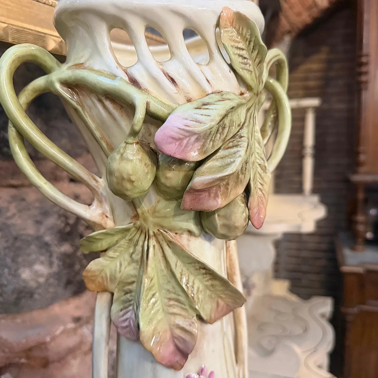 Vaso in ceramica Art Nouveau fatto a mano, '900 8