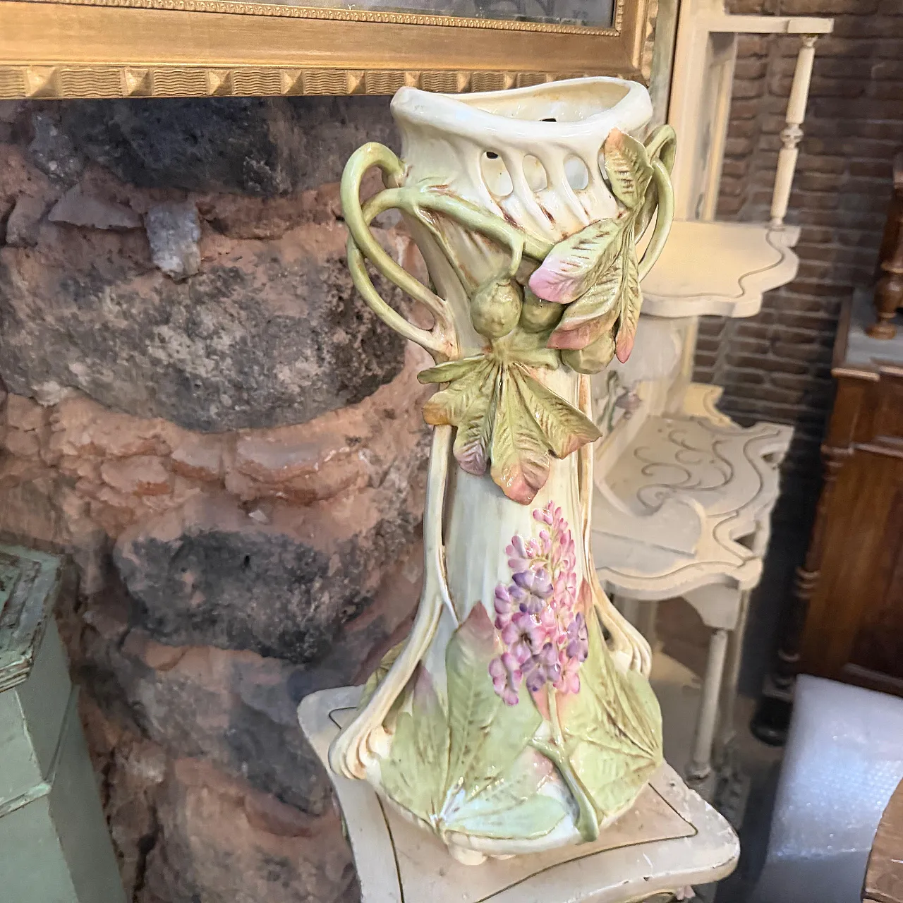 Vaso in ceramica Art Nouveau fatto a mano, '900 12