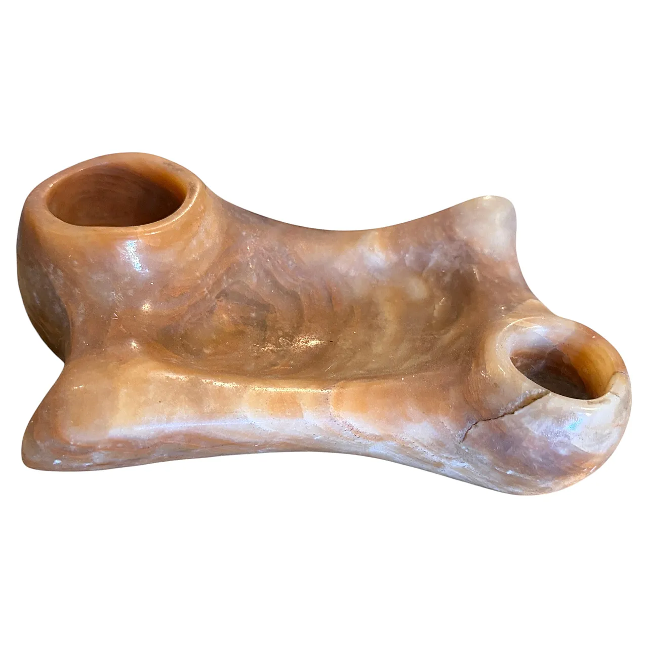 Art Deco hand-carved onyx marble inkstand, 1930s 1