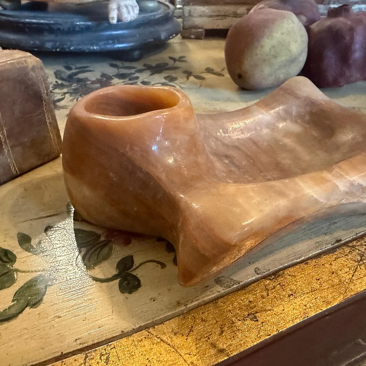 Art Deco hand-carved onyx marble inkstand, 1930s 5