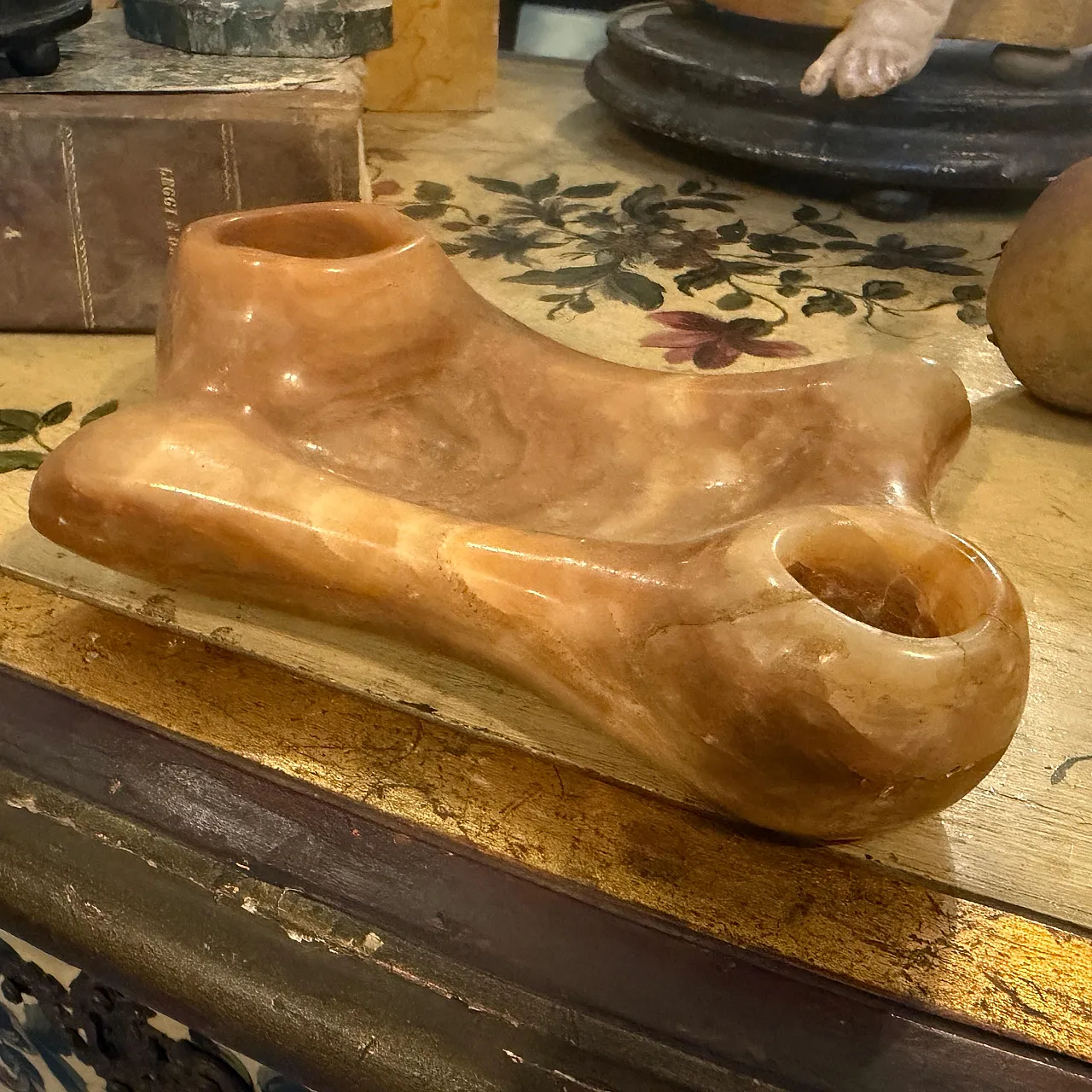Art Deco hand-carved onyx marble inkstand, 1930s 6
