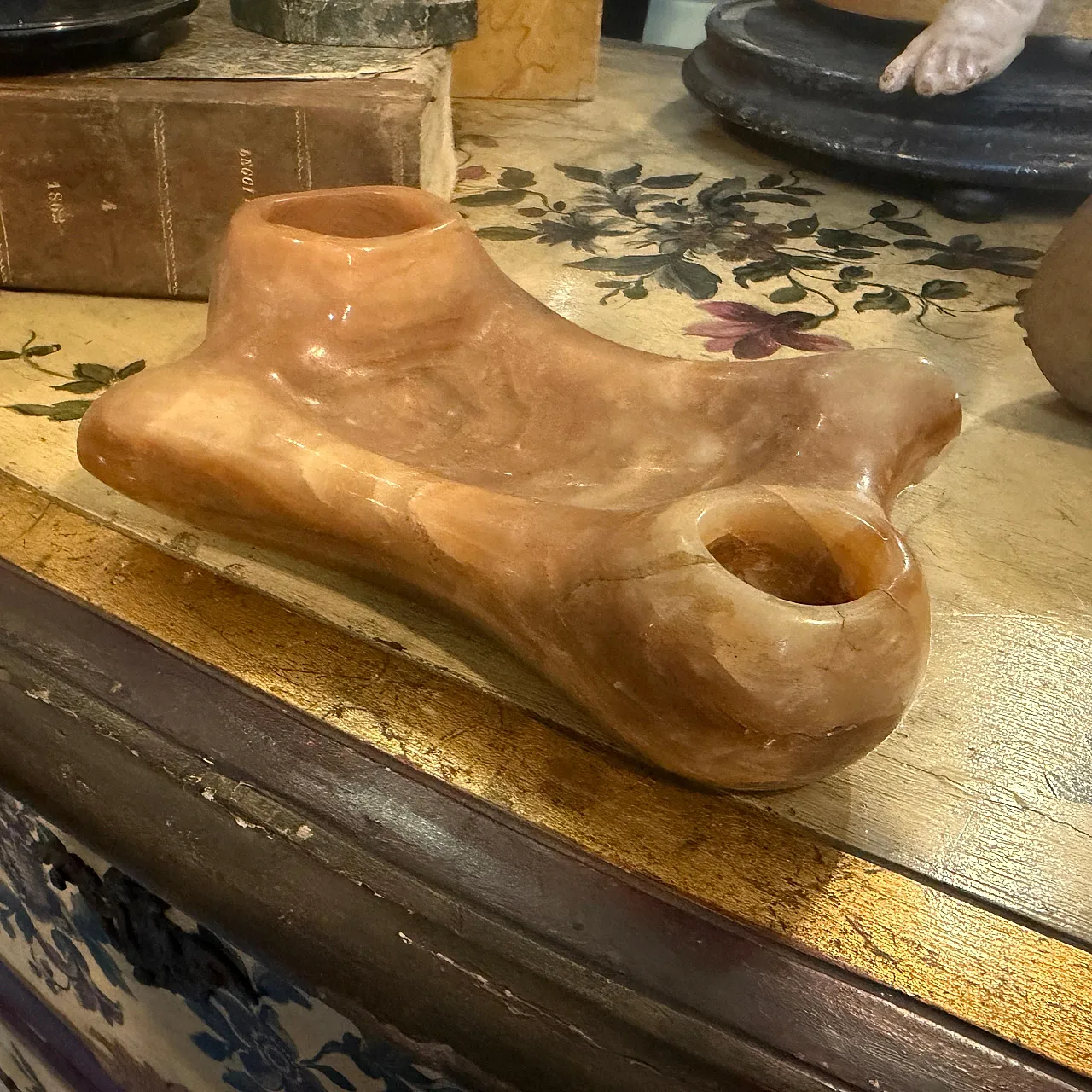 Art Deco hand-carved onyx marble inkstand, 1930s 8