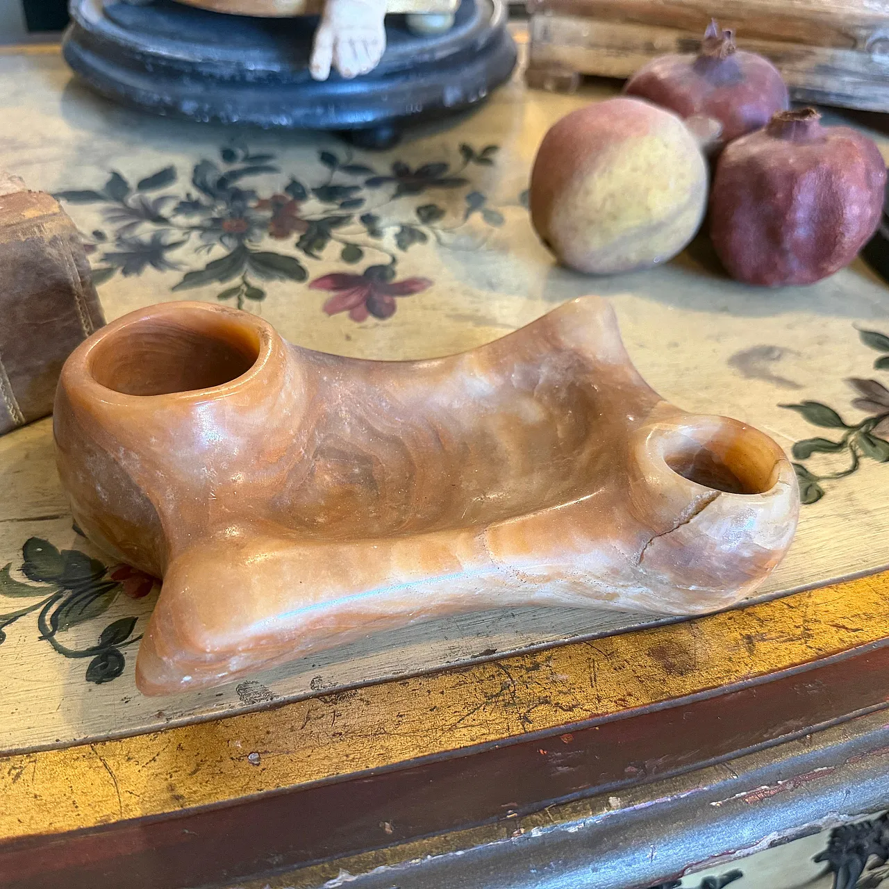 Art Deco hand-carved onyx marble inkstand, 1930s 15