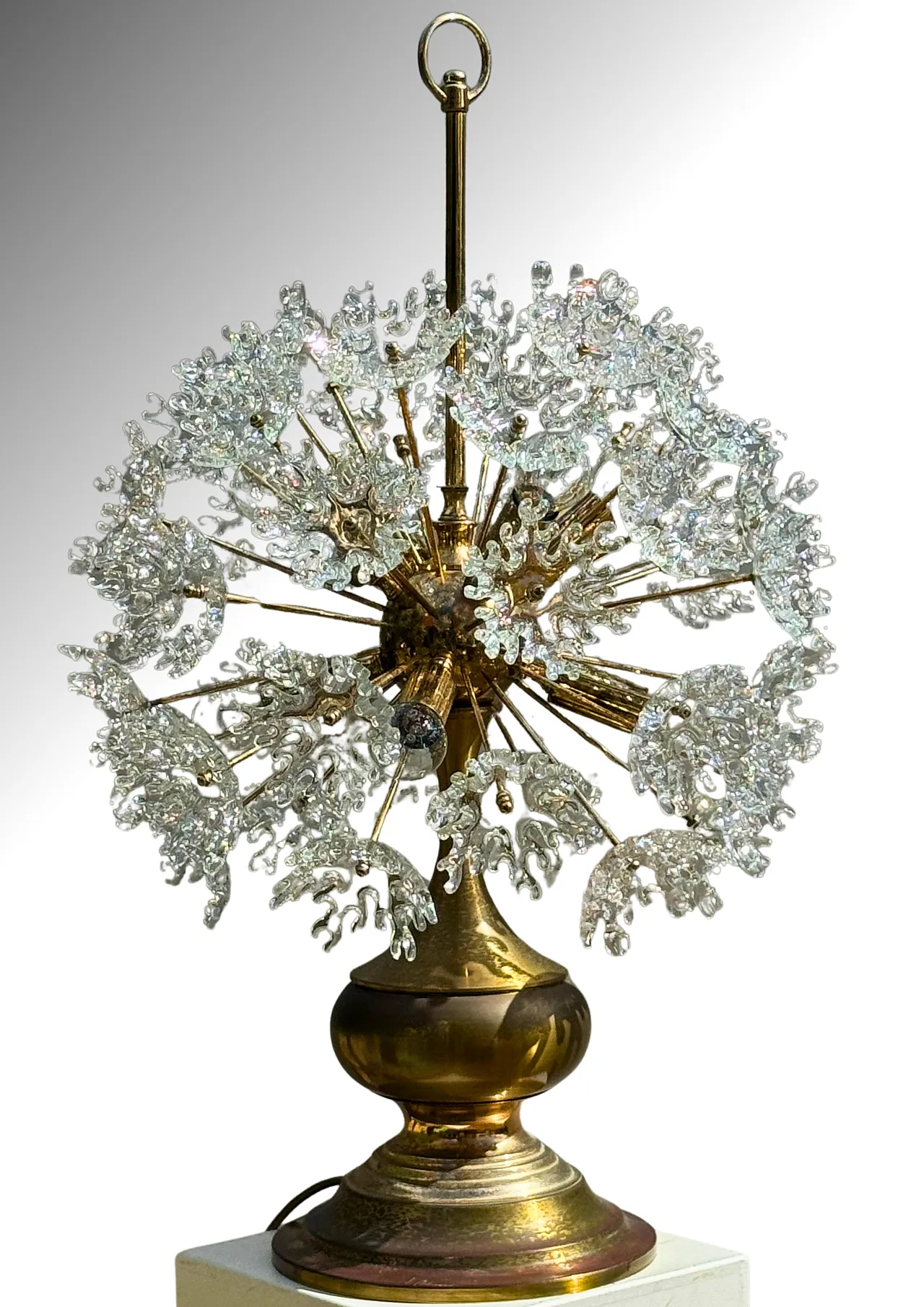 Lampada da tavolo scultorea in vetro di Murano, anni ’60 2