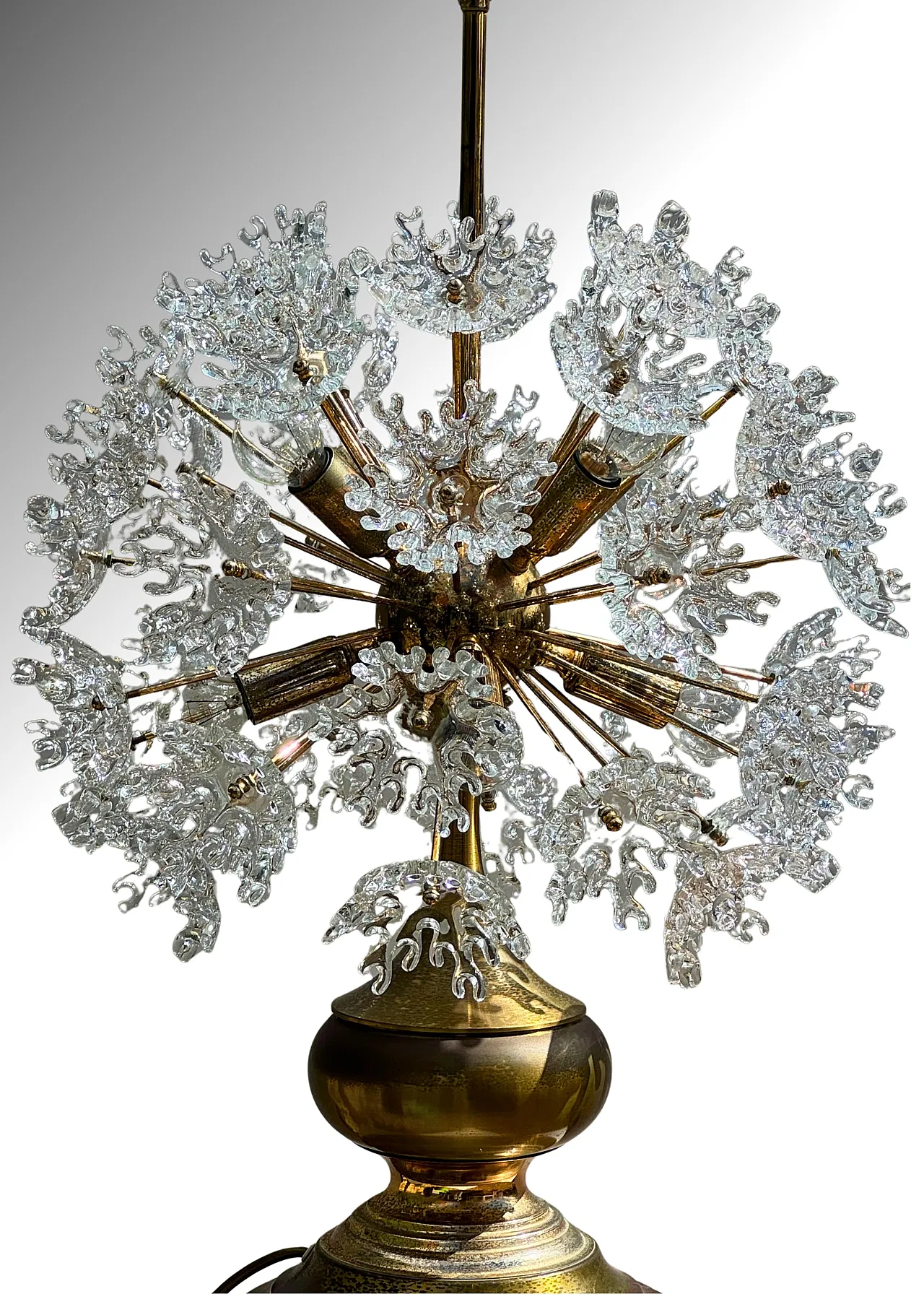 Lampada da tavolo scultorea in vetro di Murano, anni ’60 3