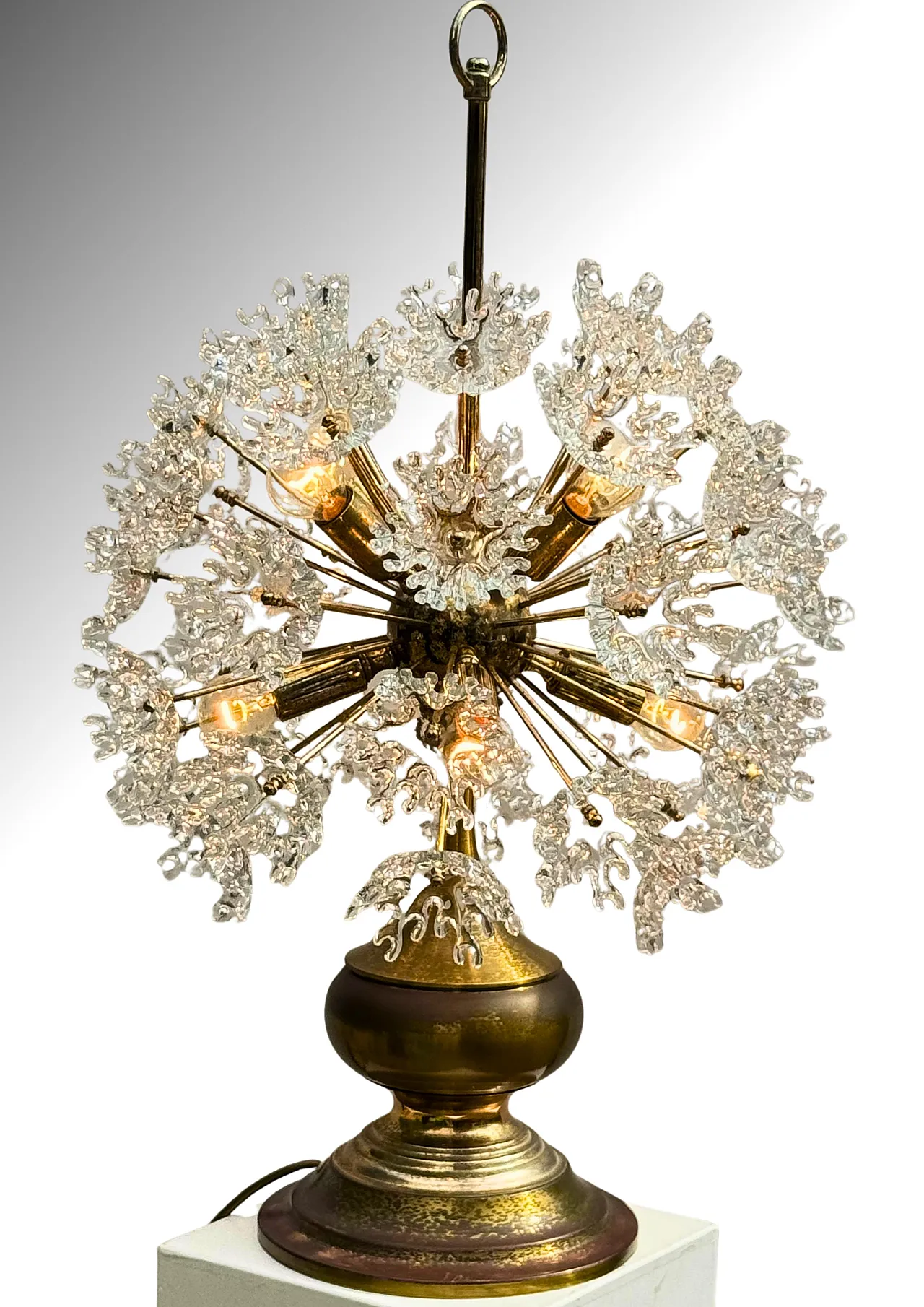 Lampada da tavolo scultorea in vetro di Murano, anni ’60 8