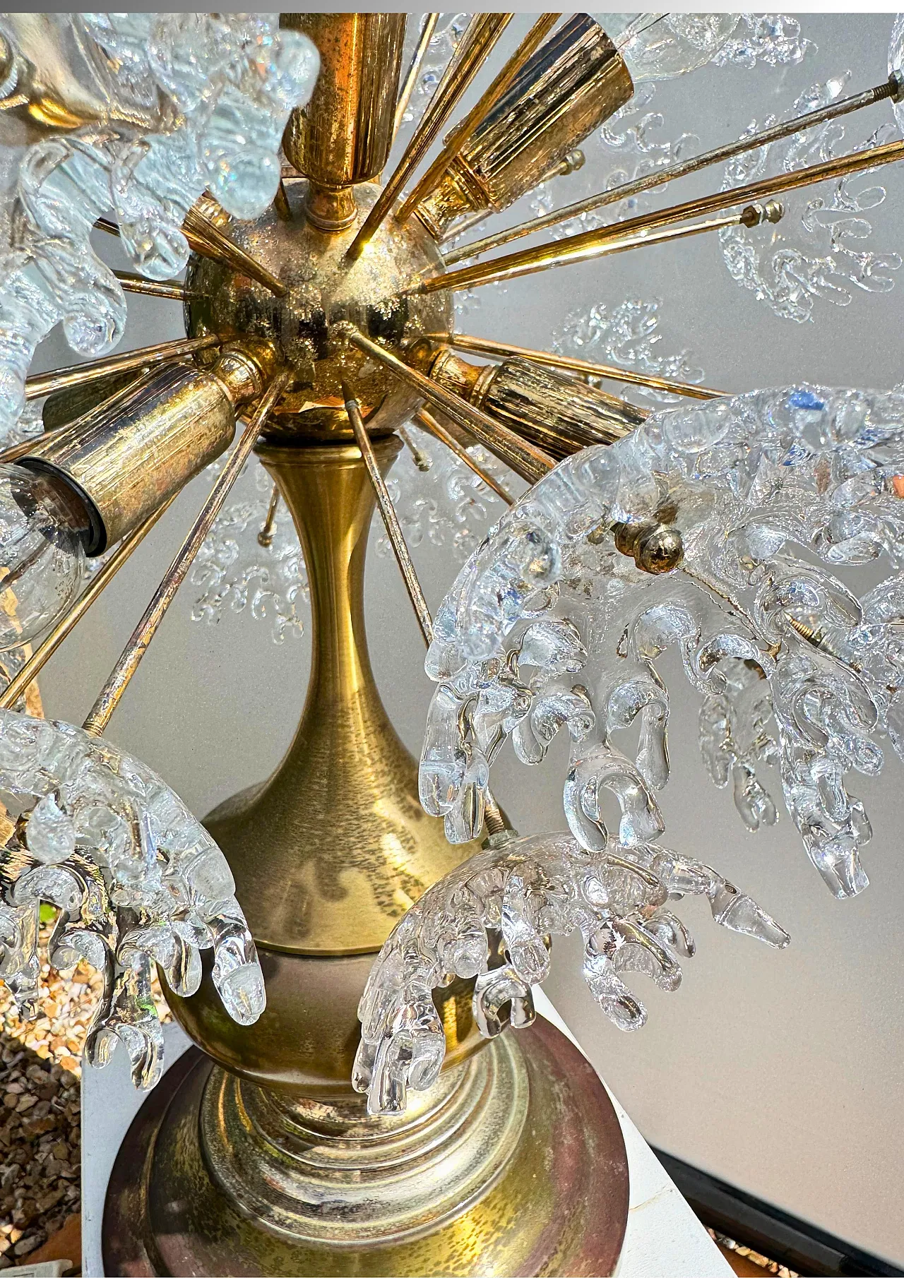 Lampada da tavolo scultorea in vetro di Murano, anni ’60 10