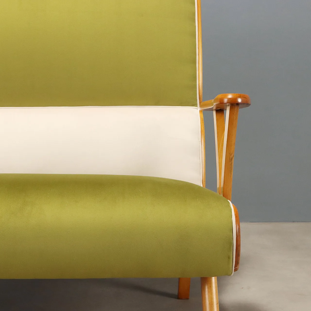 Sofa in two-tone velvet, 1950s 6