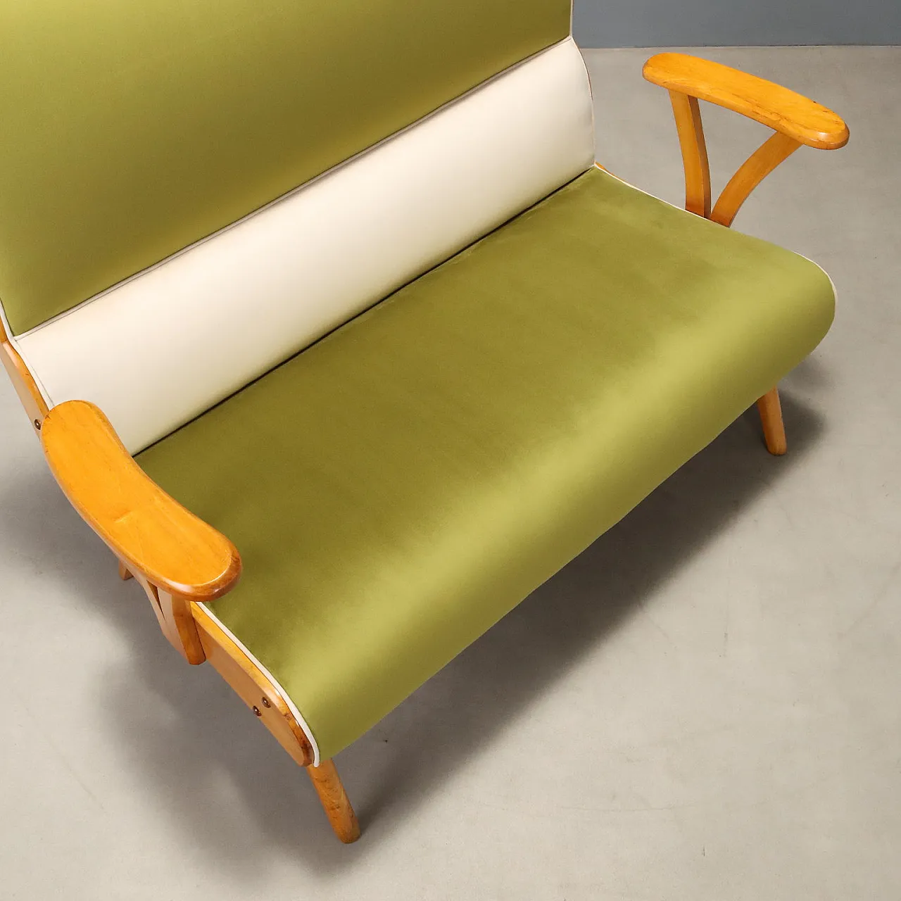 Sofa in two-tone velvet, 1950s 9