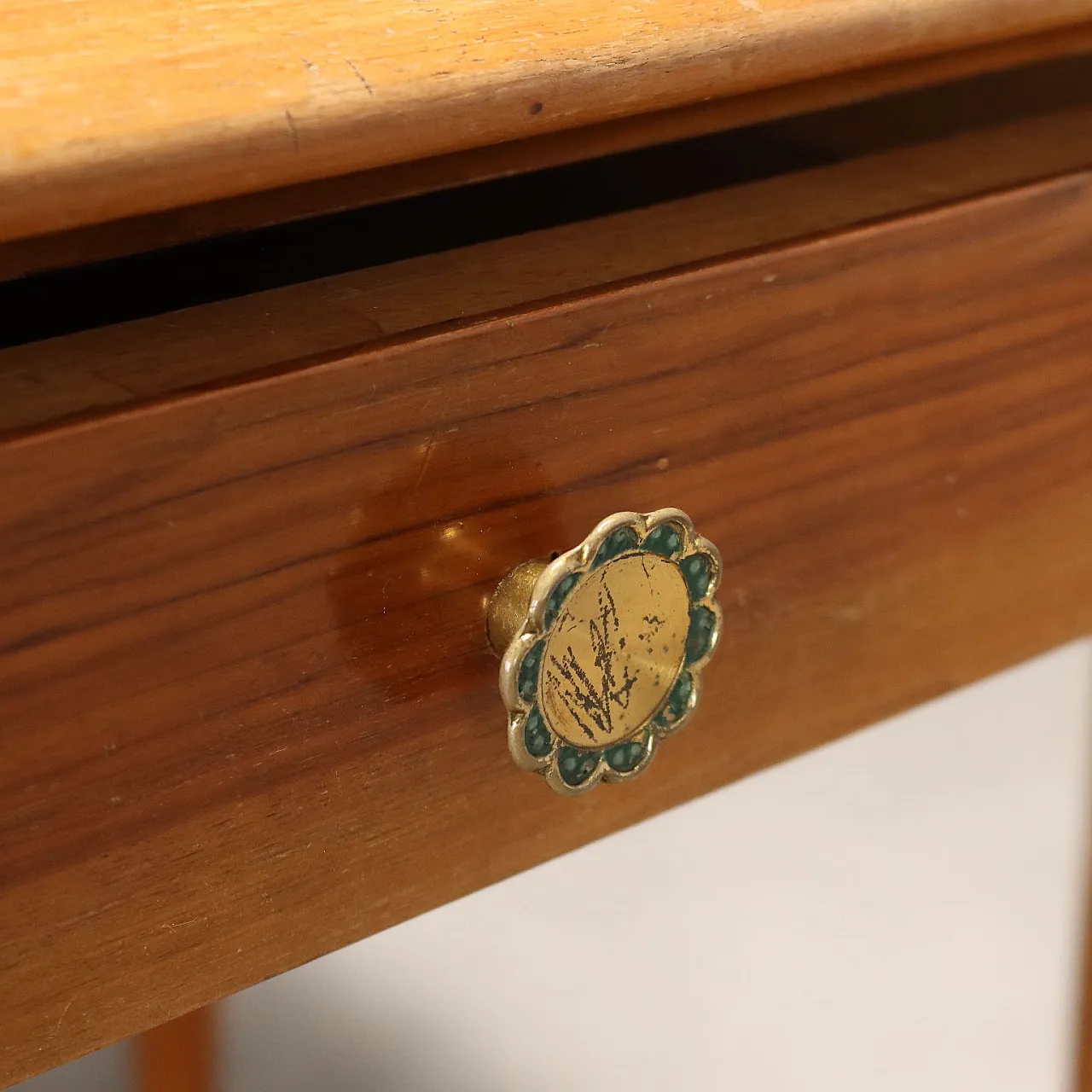 Tavolo in noce con piano in marmo, anni '50 6