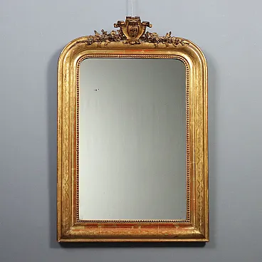 Specchiera in legno intagliato e dorato, fine '800