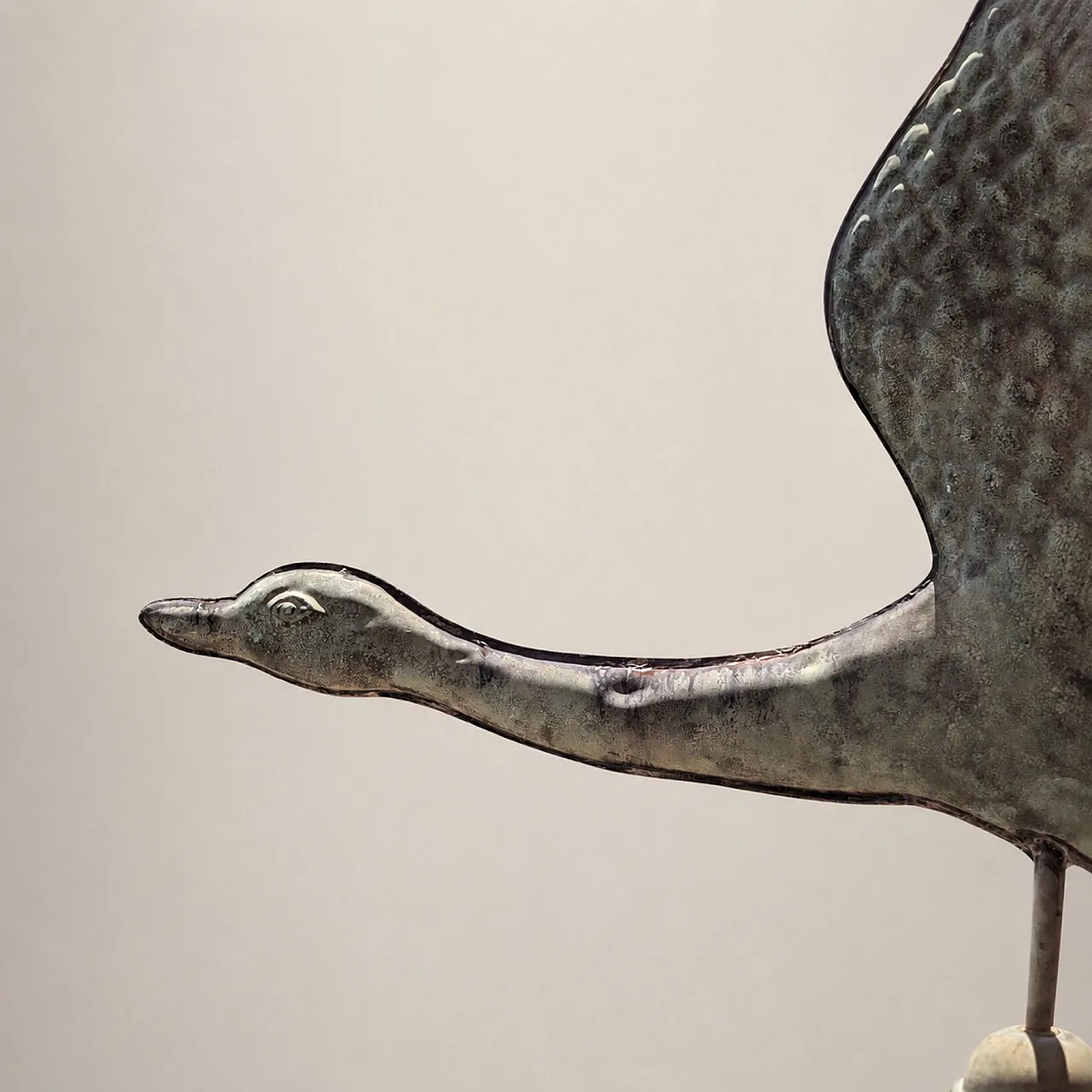 Three-dimensional copper wind vane from the early 1900s with a swan in flight 4