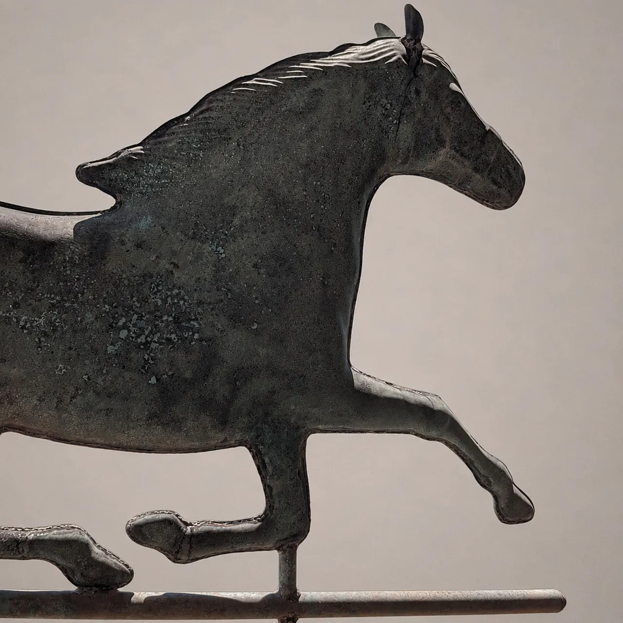 Italian weather vane from the early 1900s in copper with horse 1
