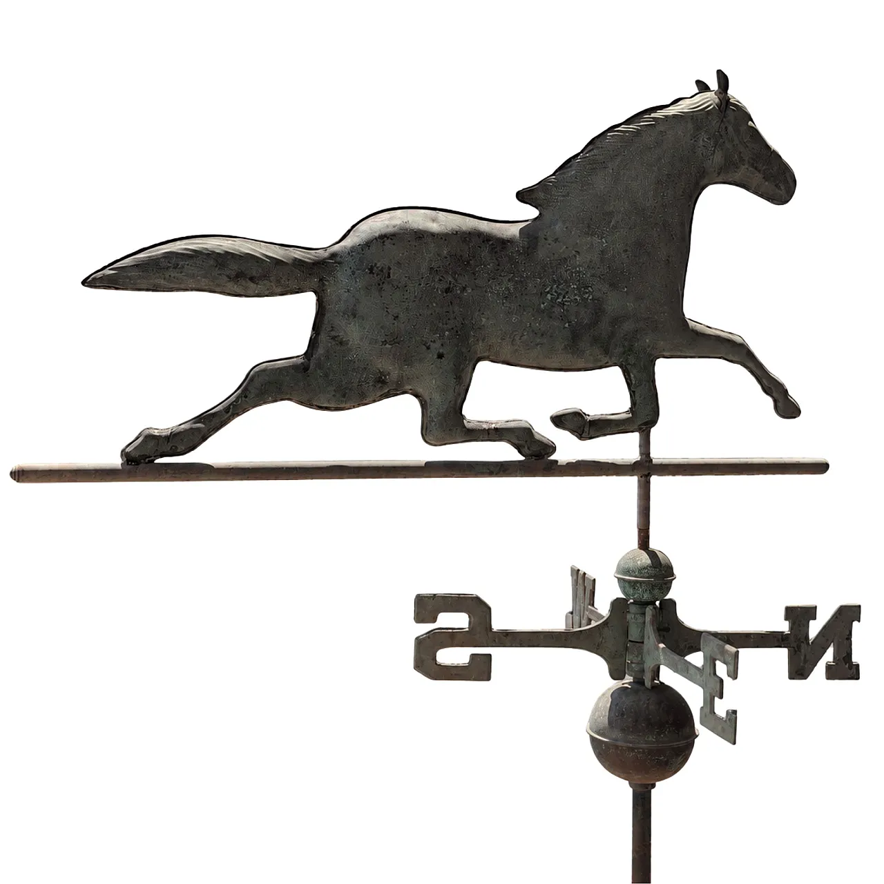 Italian weather vane from the early 1900s in copper with horse 2