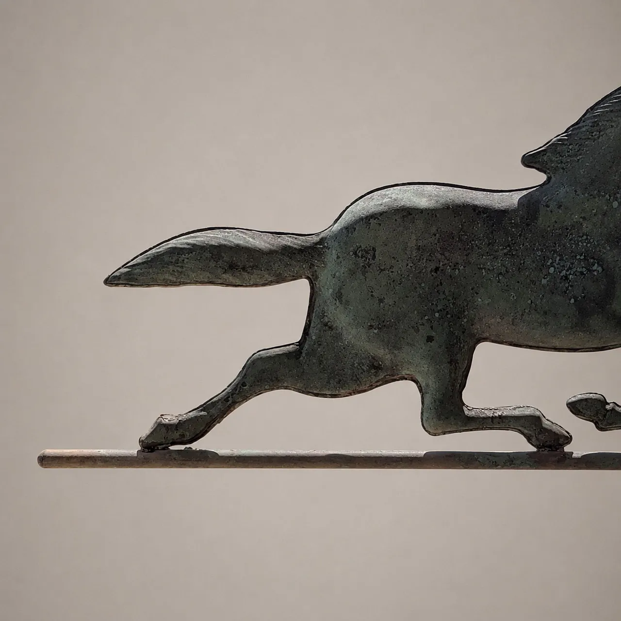Italian weather vane from the early 1900s in copper with horse 6