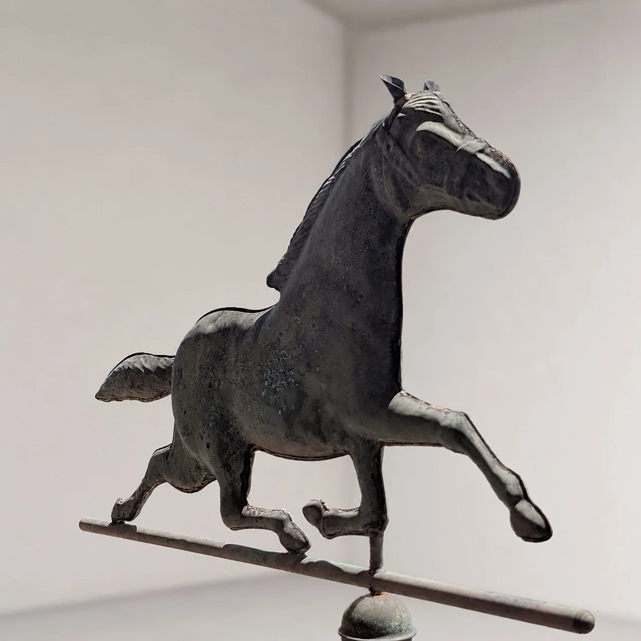 Italian weather vane from the early 1900s in copper with horse 7