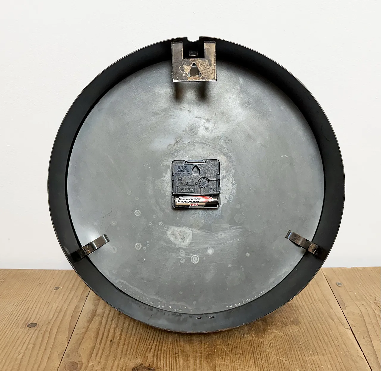 Black Industrial Factory Wall Clock from Siemens, 1950s 15