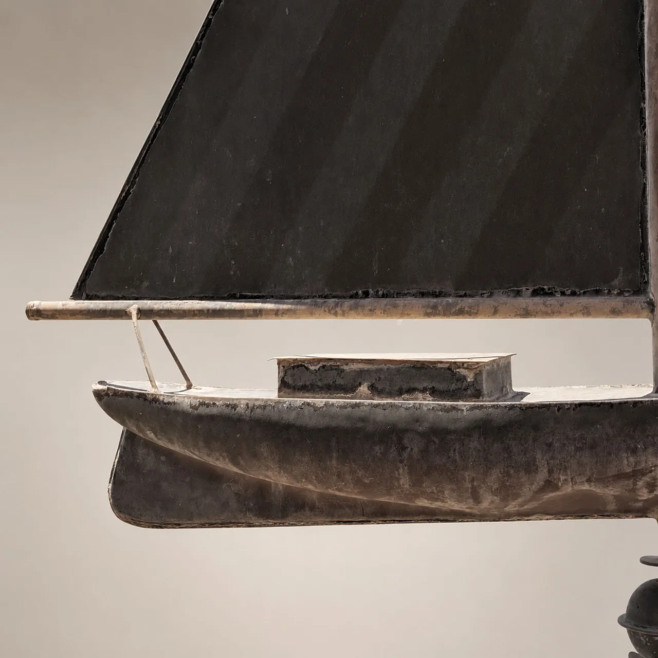 Early 1900s three-dimensional copper wind vane with sailboat 2