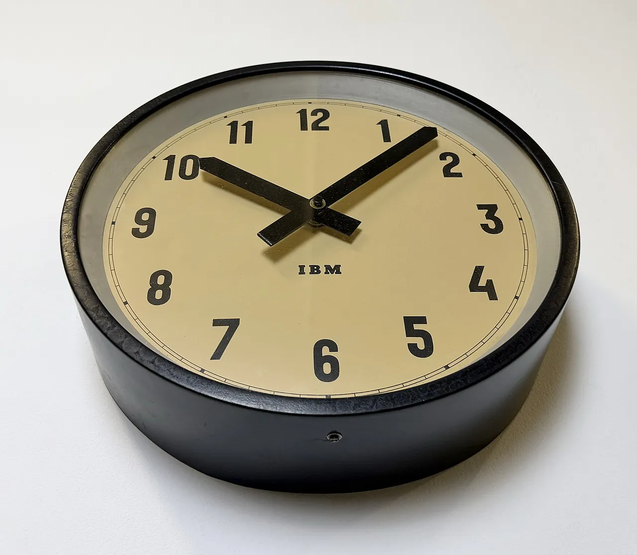 Black Industrial Factory Wall Clock from IBM, 1950s 7
