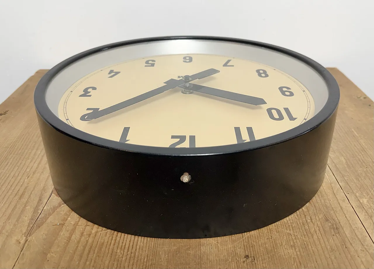 Black Industrial Factory Wall Clock from IBM, 1950s 12
