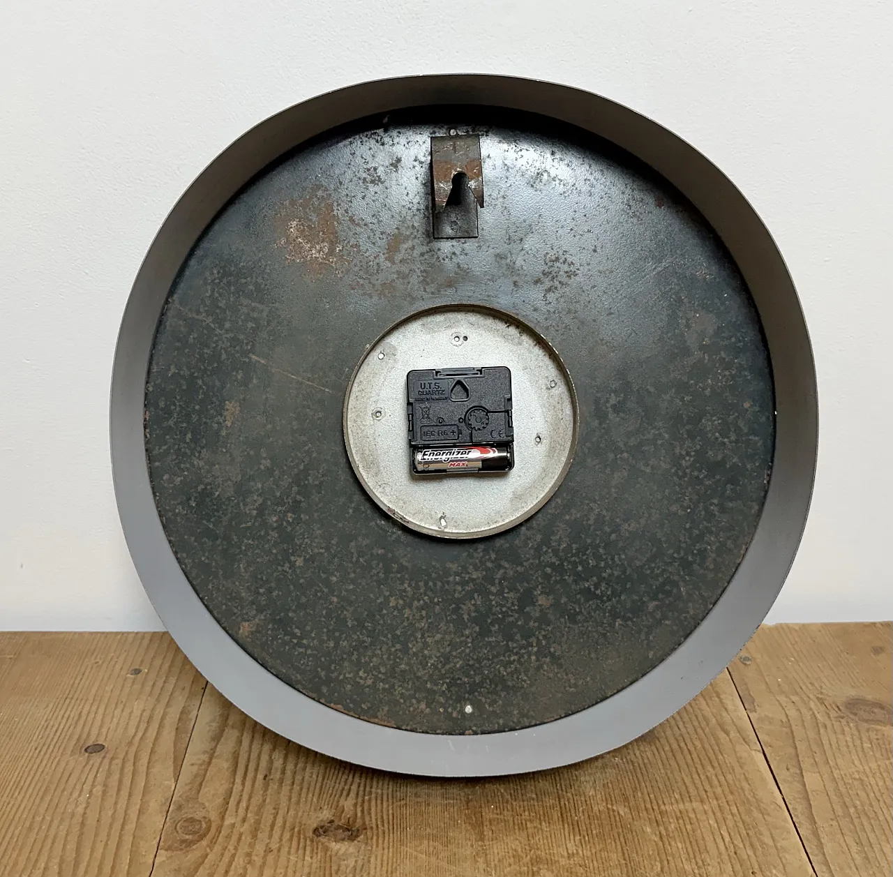 Black Industrial Factory Wall Clock from IBM, 1950s 14