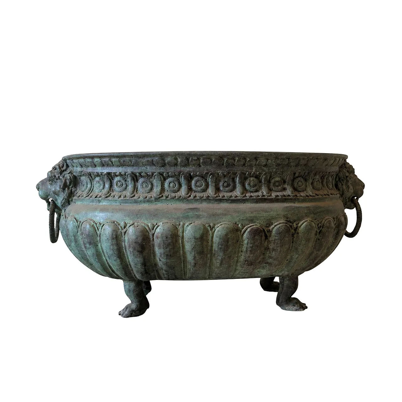 Fioriera ovale in bronzo stile rinascimentale, primi ’900, Italia 4