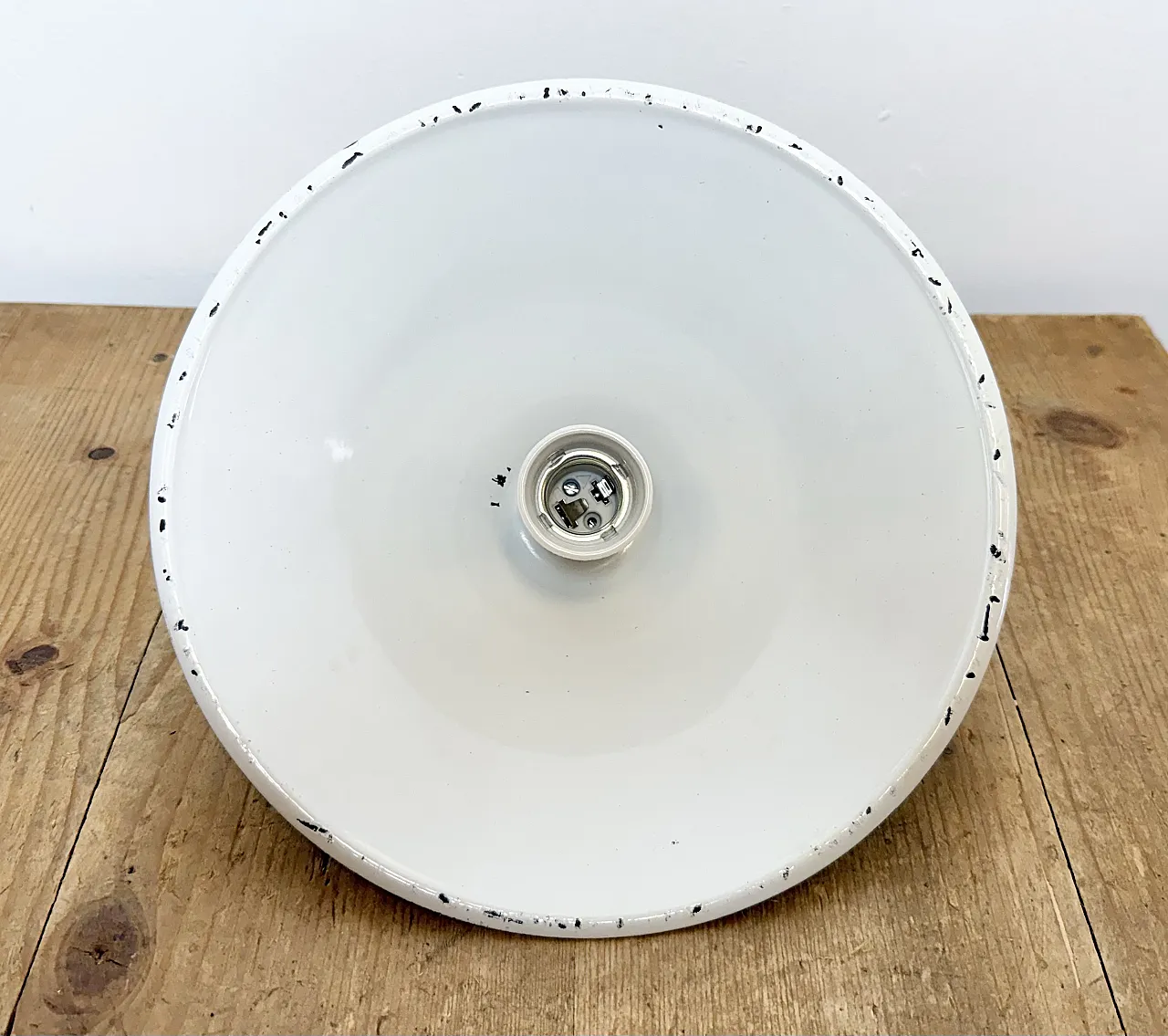 Industrial British Green Enamel Factory Pendant Lamp, 1950s 16