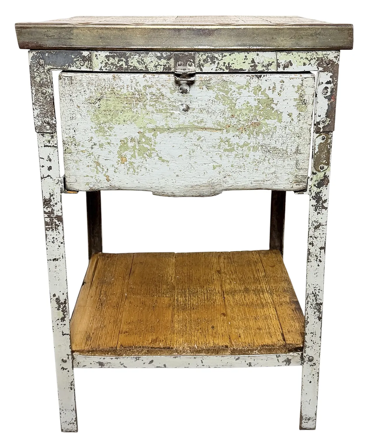 Grey Industrial Iron Chest of Drawers, 1950s 1