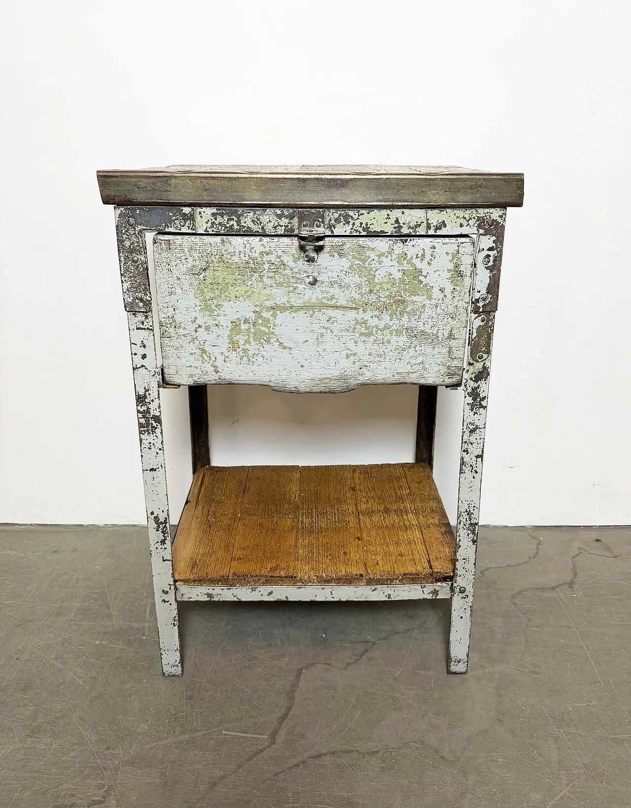 Grey Industrial Iron Chest of Drawers, 1950s 2