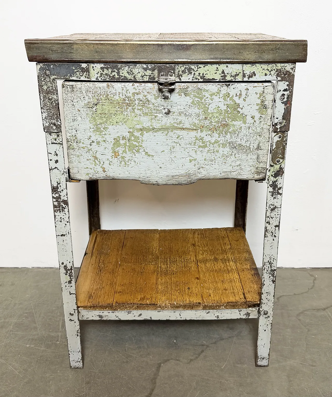 Grey Industrial Iron Chest of Drawers, 1950s 3