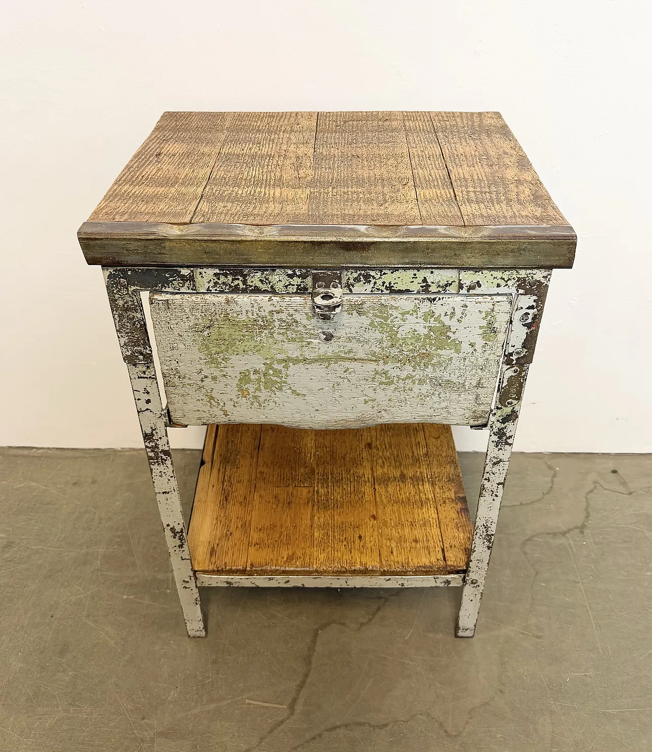 Grey Industrial Iron Chest of Drawers, 1950s 4