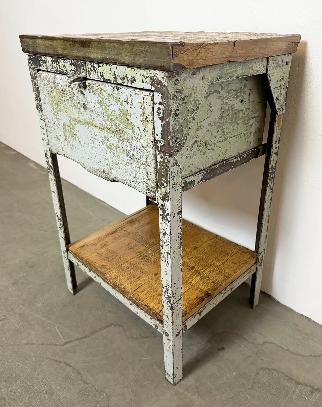 Grey Industrial Iron Chest of Drawers, 1950s 5