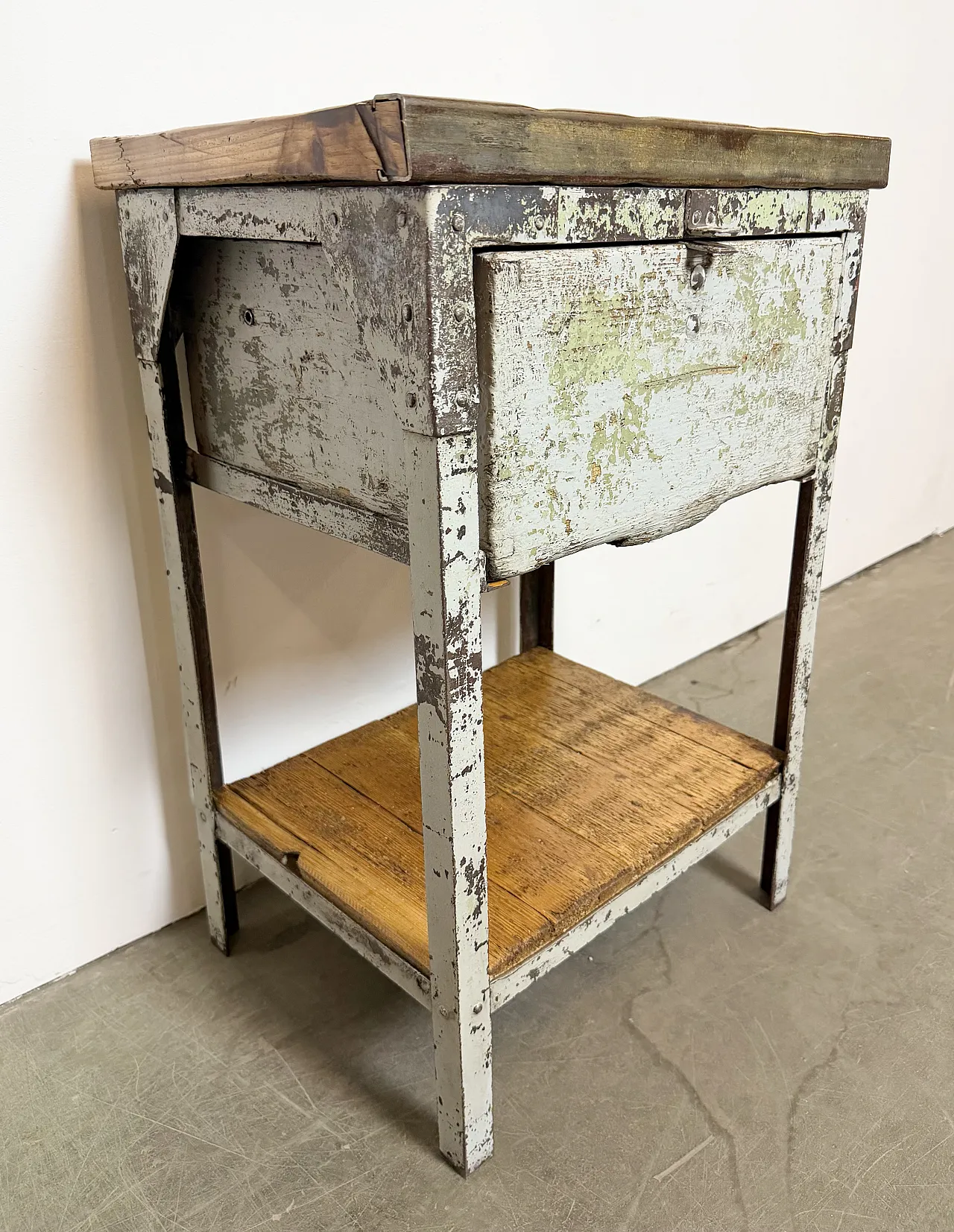 Grey Industrial Iron Chest of Drawers, 1950s 6