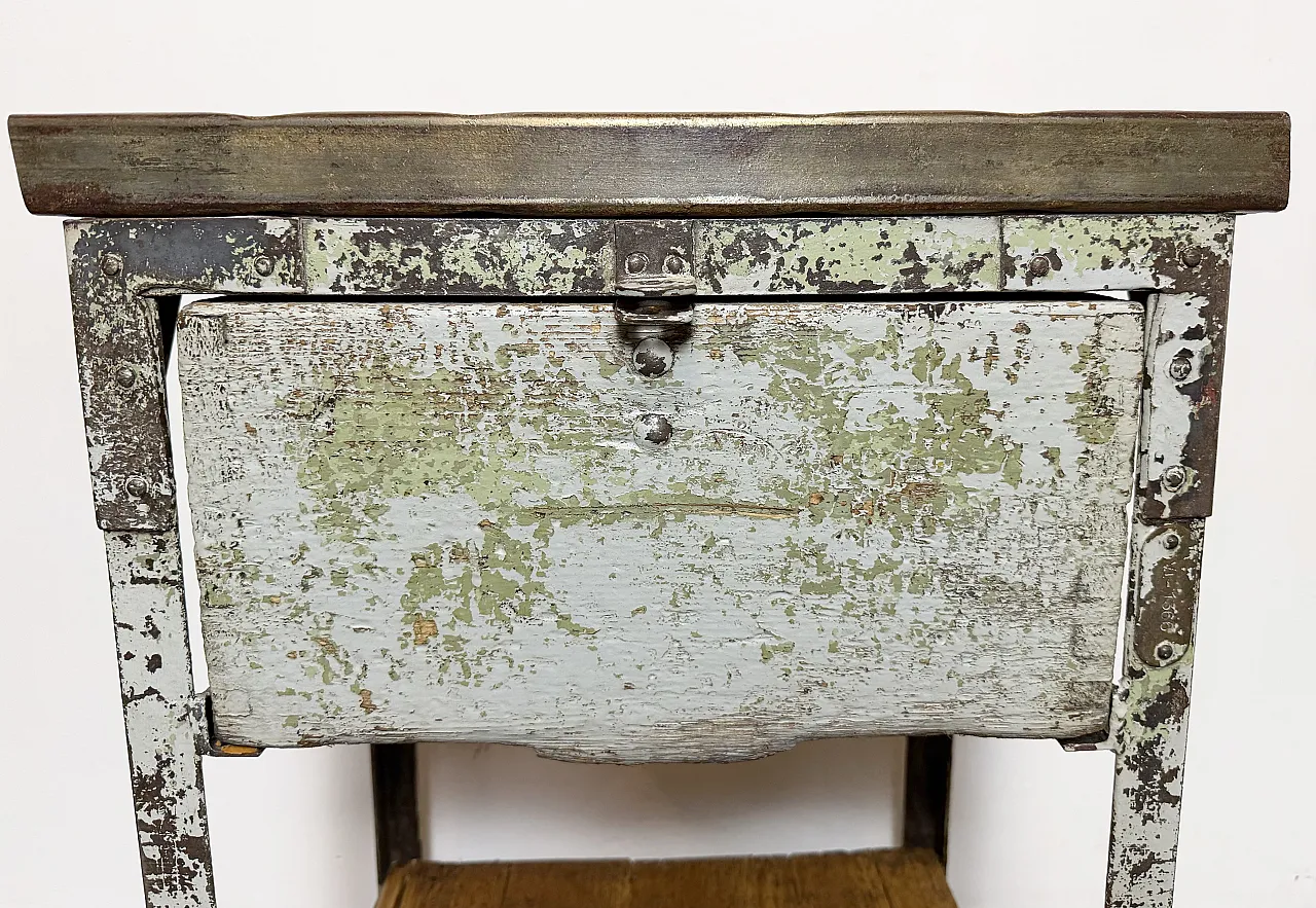 Grey Industrial Iron Chest of Drawers, 1950s 9