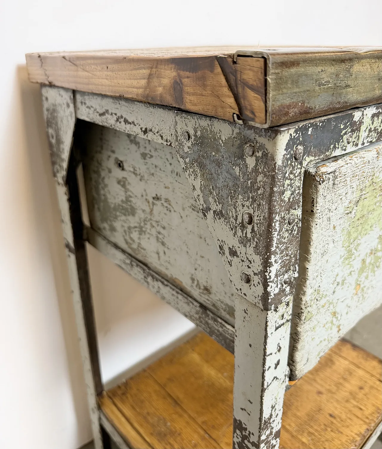 Grey Industrial Iron Chest of Drawers, 1950s 10