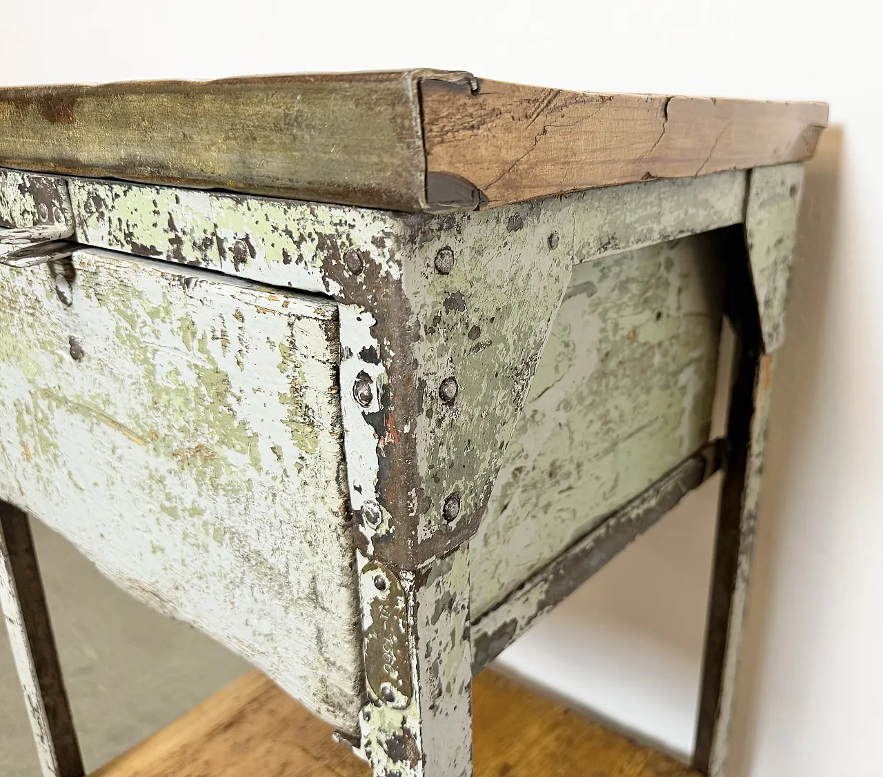 Grey Industrial Iron Chest of Drawers, 1950s 12