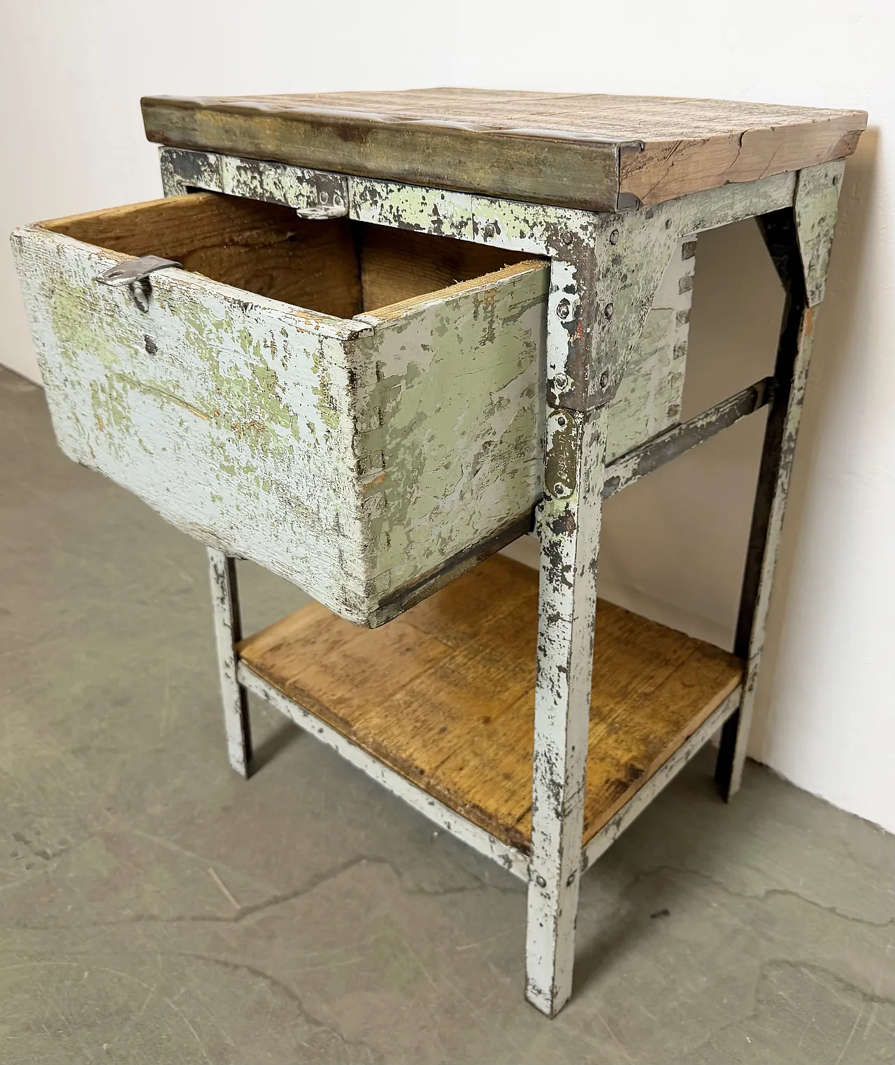 Grey Industrial Iron Chest of Drawers, 1950s 14