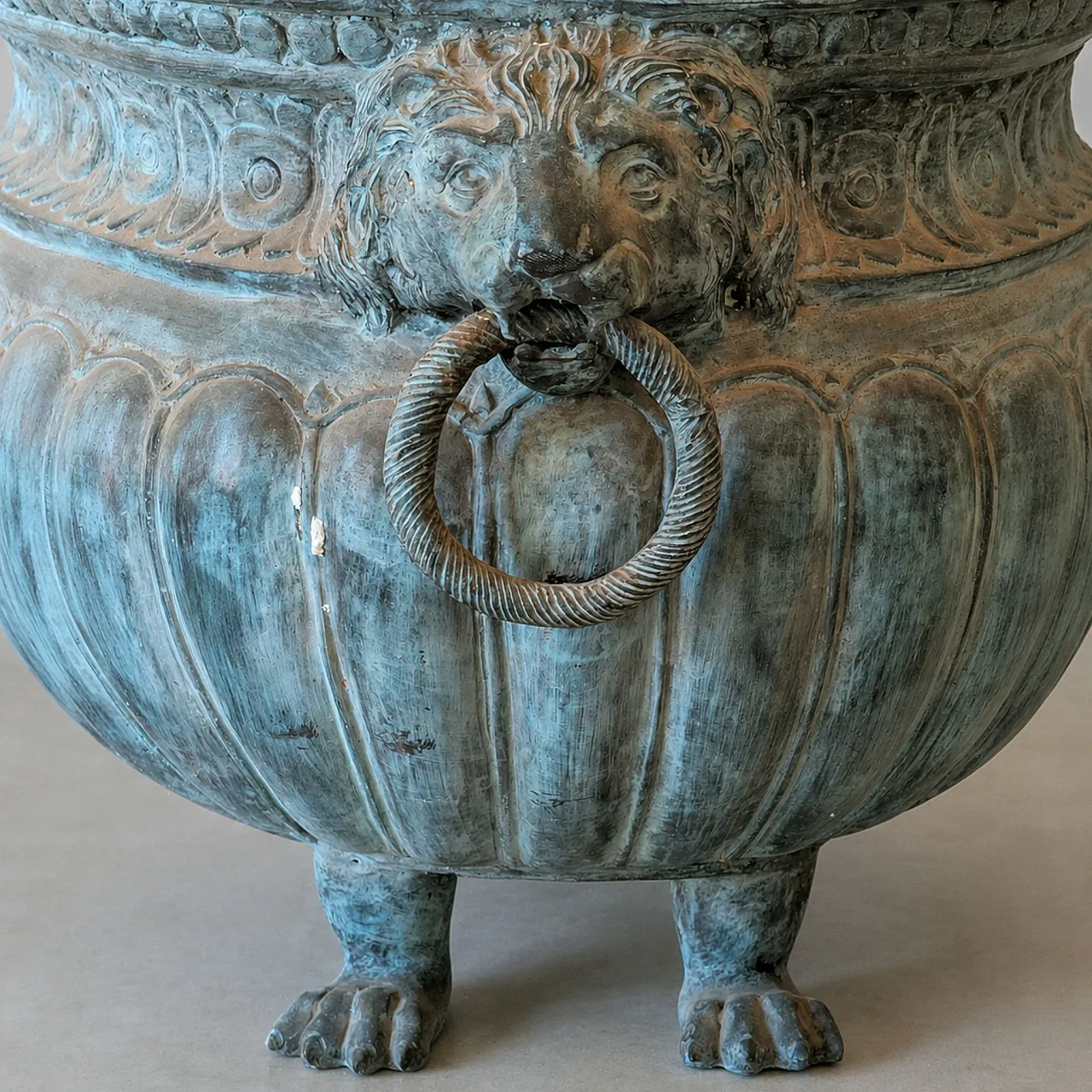 Grande fioriera italiana in bronzo stile rinascimentale, inizi ’900 2