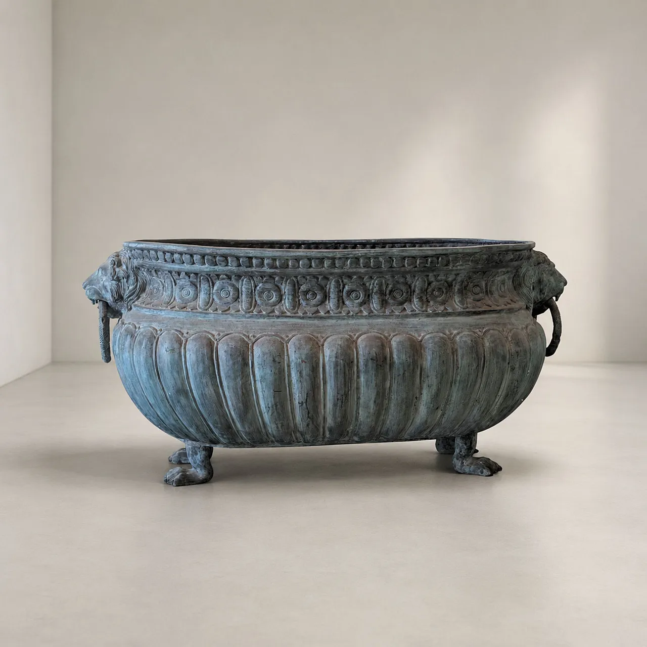Grande fioriera italiana in bronzo stile rinascimentale, inizi ’900 4