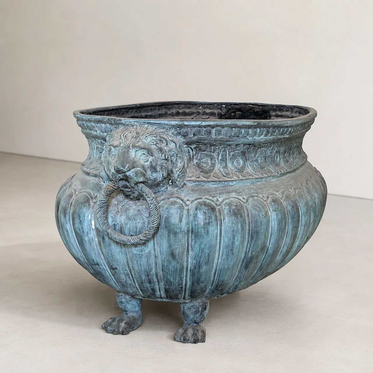 Grande fioriera italiana in bronzo stile rinascimentale, inizi ’900 5