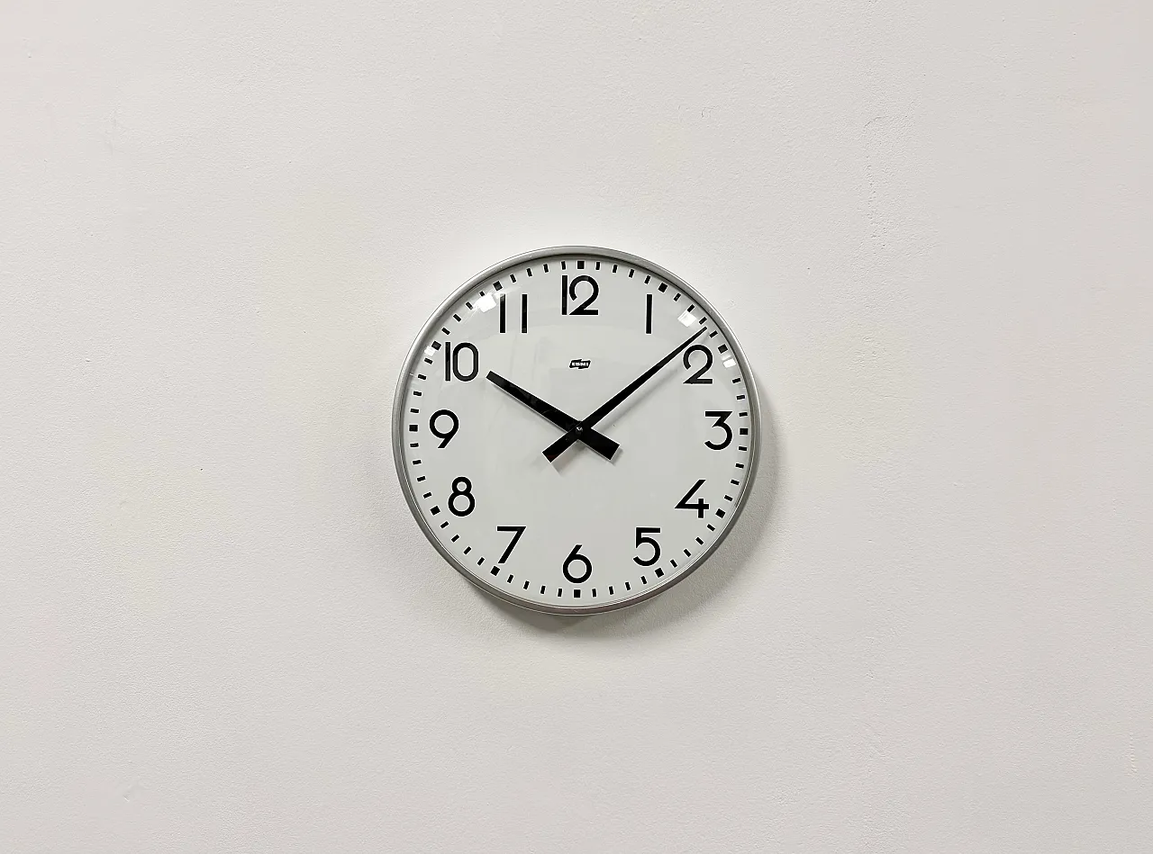 Vintage Silver Wall Clock from ESMI, 1980s 2