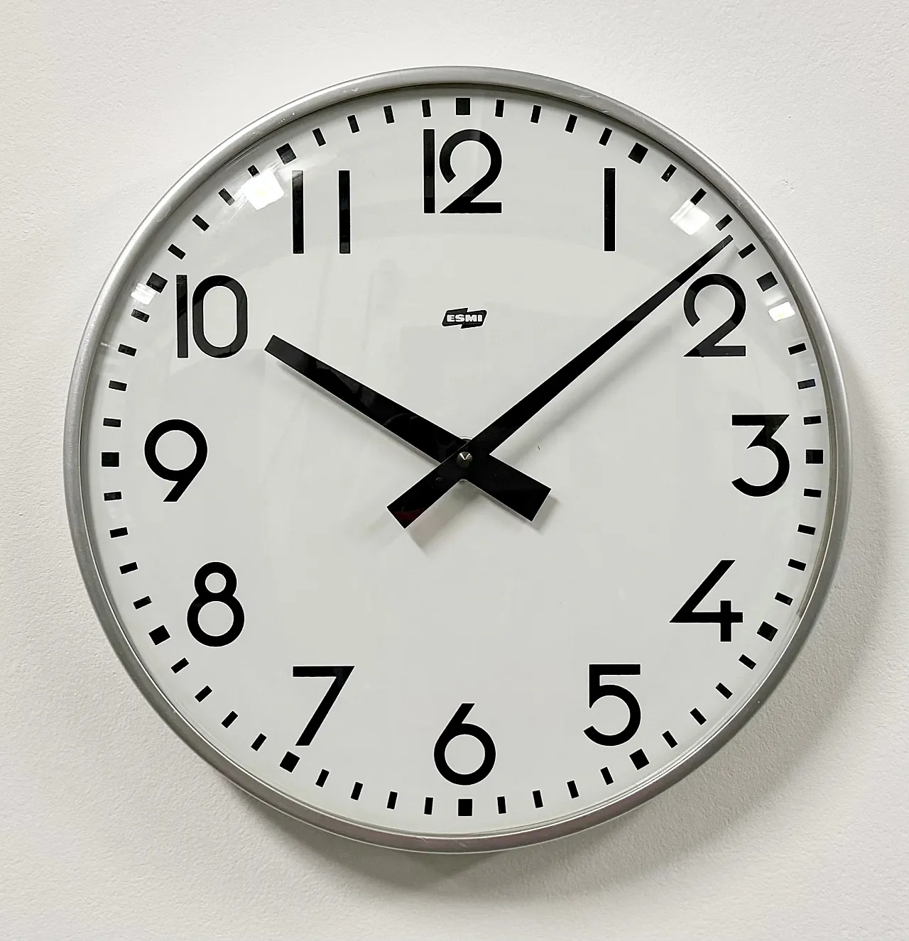 Vintage Silver Wall Clock from ESMI, 1980s 3