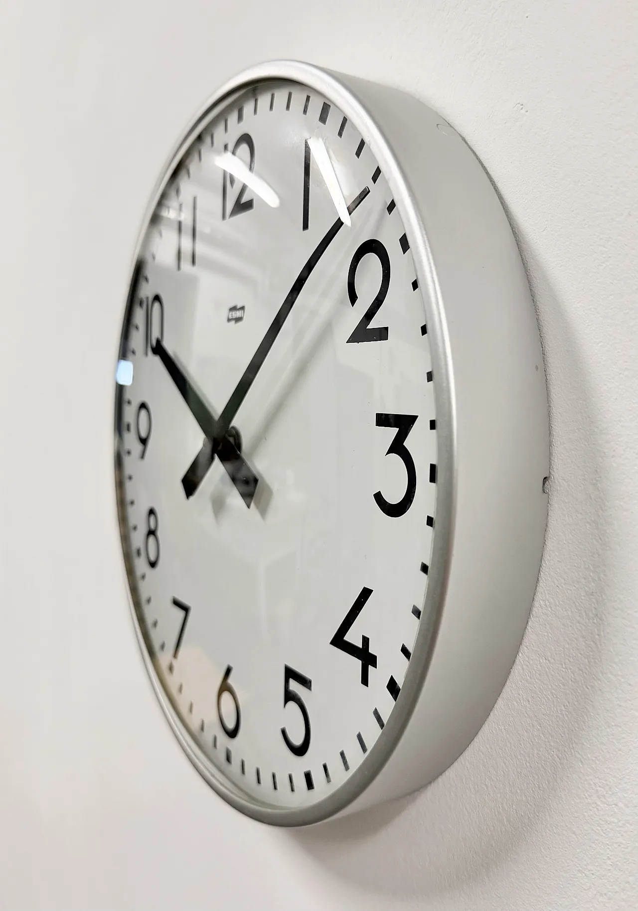Vintage Silver Wall Clock from ESMI, 1980s 4