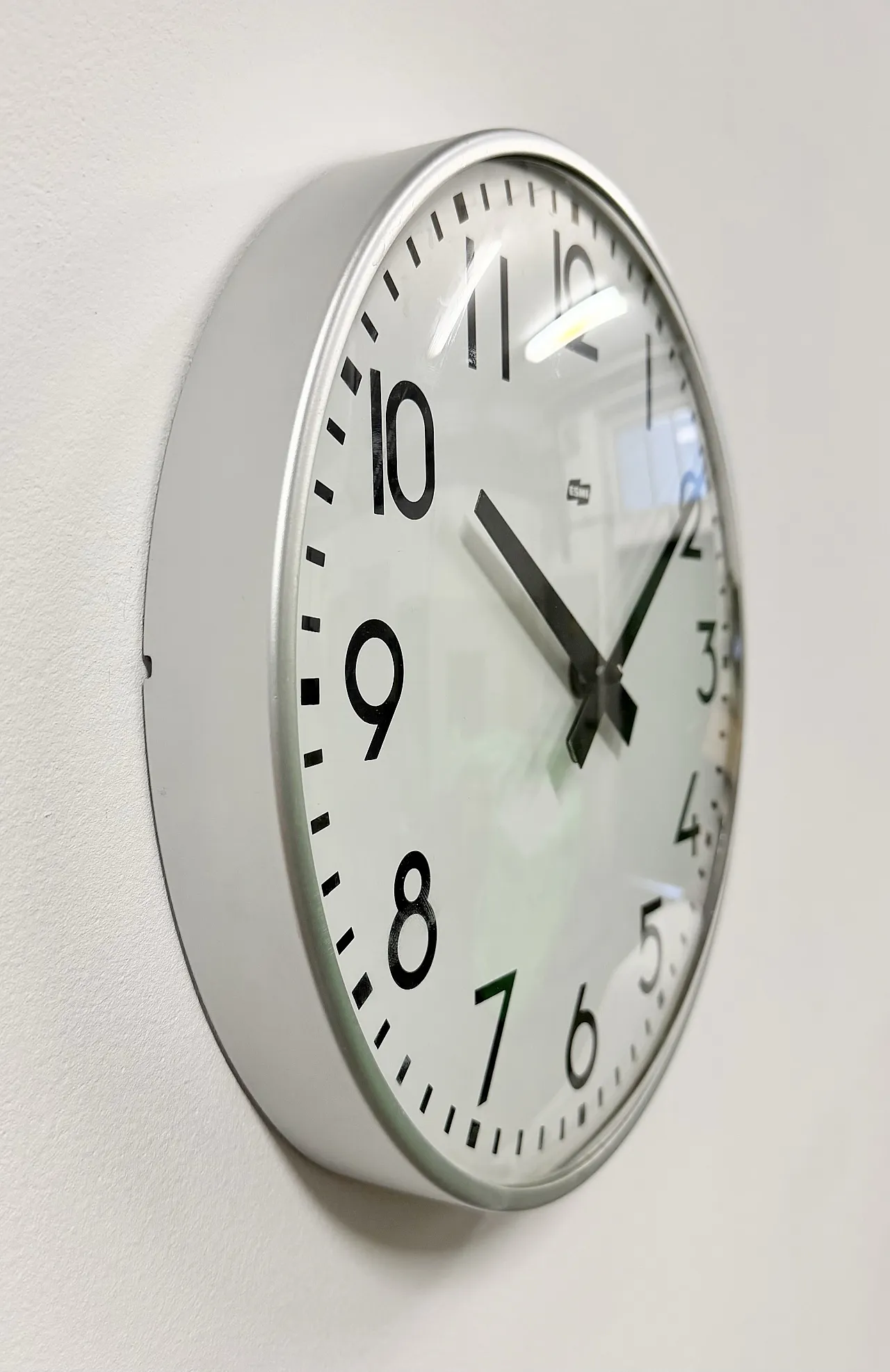 Vintage Silver Wall Clock from ESMI, 1980s 5
