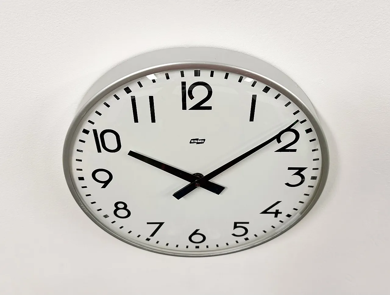 Vintage Silver Wall Clock from ESMI, 1980s 6