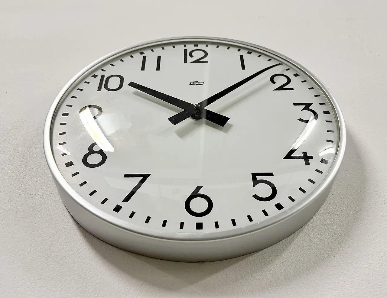 Vintage Silver Wall Clock from ESMI, 1980s 7